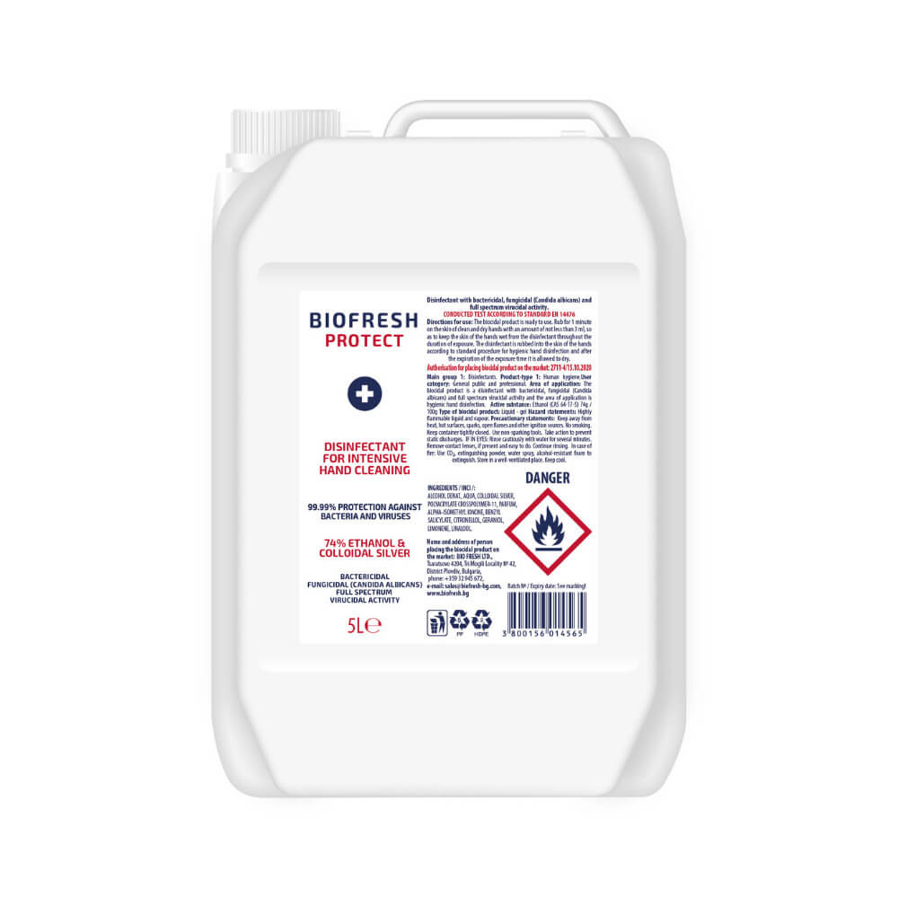 Čistící Dezinfekční Antibakteriální roztok na ruce 74% etanol Biofresh 5 l