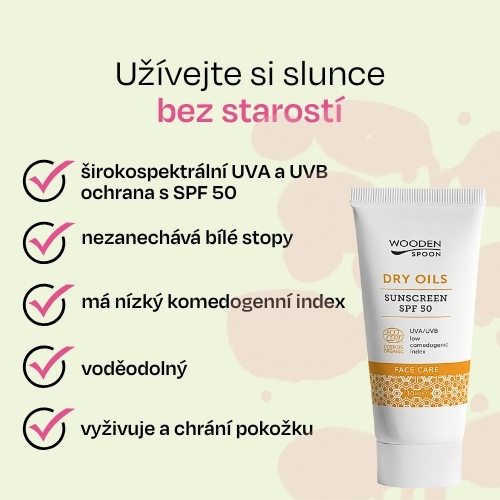 Minerální opalovací krém na obličej s nízkým komedogenním indexem SPF50 Wooden Spoon 10ml vzorek