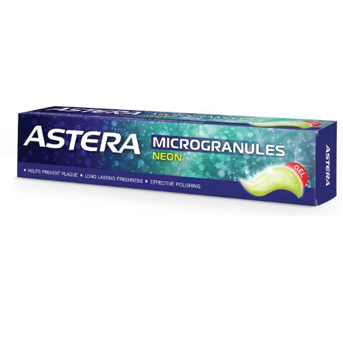 Gelová zubní pasta s mikrogranulemi Neon Astera 75ml