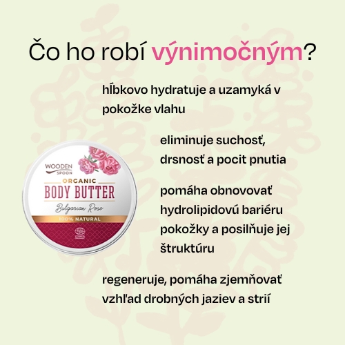 Telové maslo "Bulgarian rose" Wooden Spoon 15ml vzorka