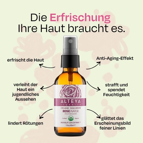 Rosenwasser Alteya Organics im Glas 60 ml