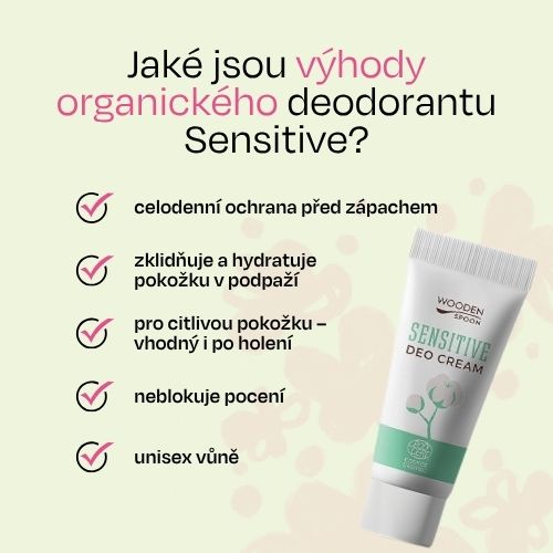 Krémový deodorant sensitive v tubě Wooden Spoon 10 ml vzorek