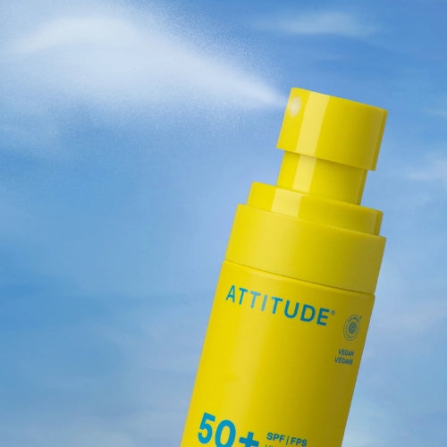 Detský minerálny opaľovací krém v spreji ATTITUDE Sunly SPF 50+ bez vône 75 ml