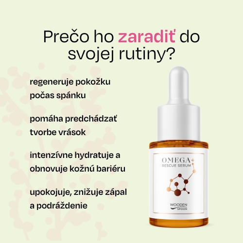 Nočné pleťové olejové sérum Omega+ Wooden Spoon 4ml