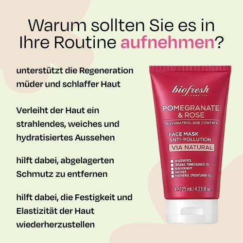 Gesichtsmaske gegen Umweltverschmutzung Pomegranate & Rose 125ml