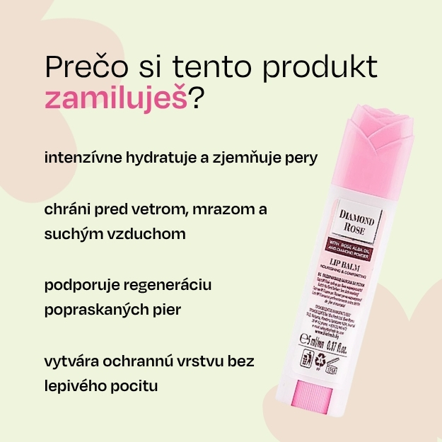 Ošetrujúci balzam na pery Diamond Rose Biofresh 5 ml
