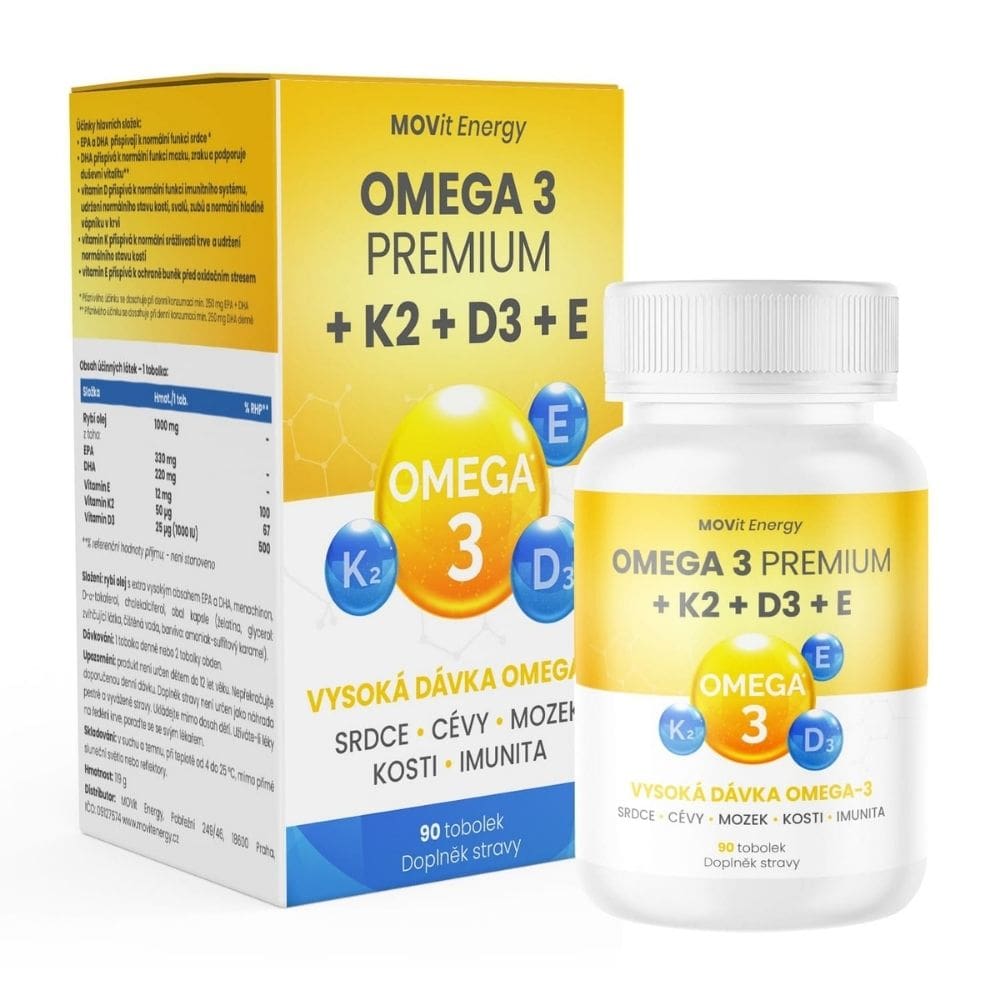 Omega 3 + K2 + D3 + E PREMIUM MOVit Energy 90 toboliek