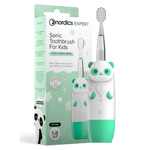 Sonická detská zubná kefka Zelená panda 1-8 rokov Nordics Oral Care