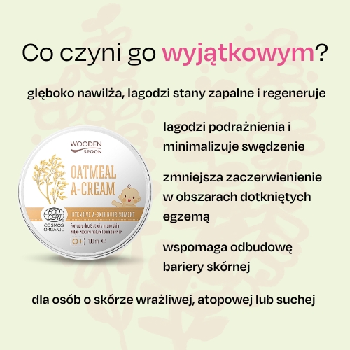 Nawilżające masło z płatkami owsianymi na egzemę atopową Wooden Spoon 15ml