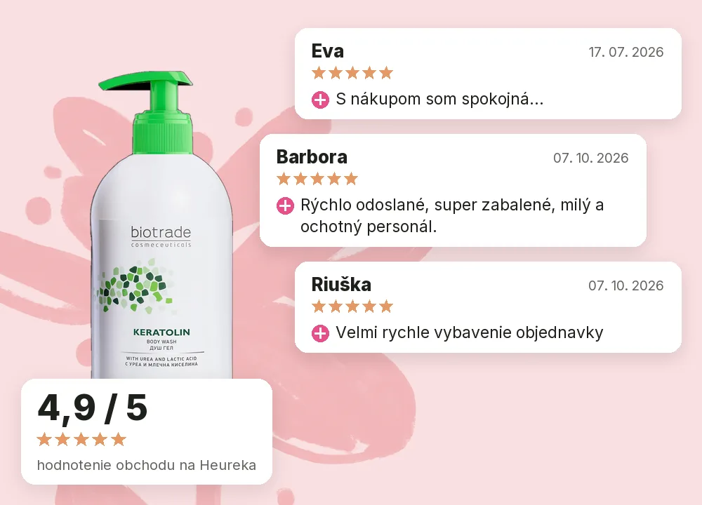 Sprchový gél na suchú pokožku Keratolin Biotrade 400ml, hodnotenie obchodu na Heureka 4,9 z 5
