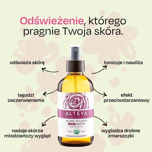 Woda różana w szkle Alteya Organics 240 ml