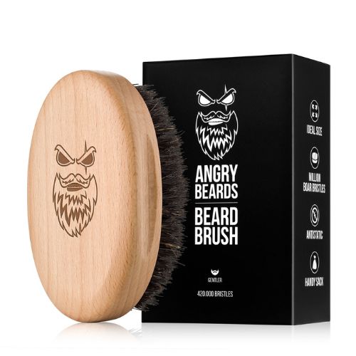 Dřevěný kartáč na bradu a vousy Gentler Angry Beards