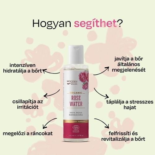 Organikus rózsavíz Wooden Spoon 200ml