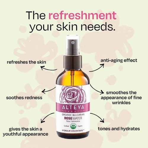 Rose water Alteya Organics in glass 120 ml