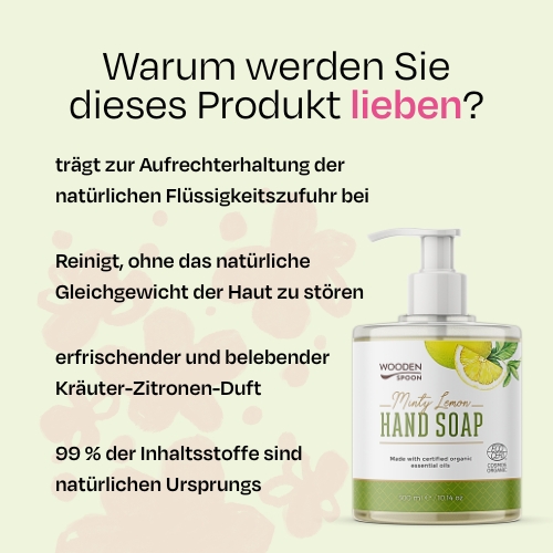 Flüssigseife Minze und Zitrone Wooden Spoon 300ml