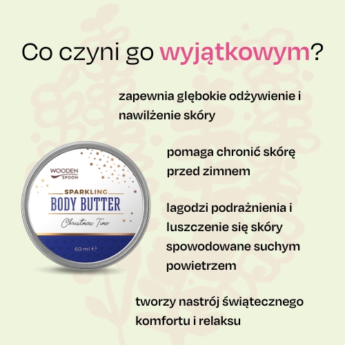 Masło do ciała z brokatem Wooden Spoon 60ml