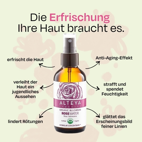 Rosenwasser Alteya Organics im Glas 120 ml