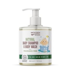 Detský sprchový gél a šampón na vlasy 2v1 bez parfumácie Wooden Spoon 300ml