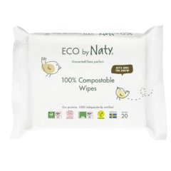 Vlhčené obrúsky ECO by Naty bez vône - pre citlivú pokožku 20ks