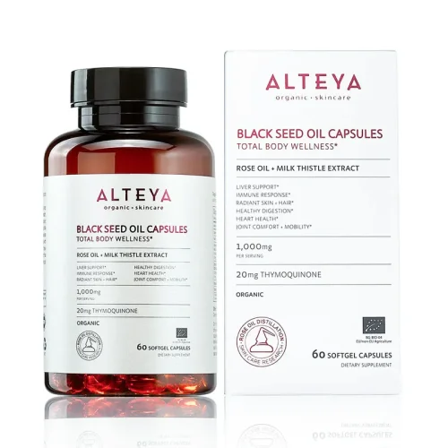 Kapsuly s rascovým olejom, ružovým olejom a extraktom ostropestreca Alteya Organics 60 kapsúl 4