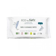Vlhčené obrúsky ECO by Naty bez vône - splachovateľné - výhodné balenie 3 x 56ks