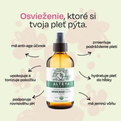 Ružová voda z bielej ruže Alteya Organics v skle 240 ml