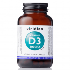 Vitamin D3 2000 IU Viridian 60 kapslí