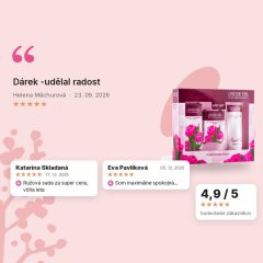 Darčekový set s ružovým olejom pre ženy - denný krém, mydlo a sprchový gél Regina Roses, hodnotenia zákazníkov Darčekový set s ružovým olejom pre ženy - denný krém, mydlo a sprchový gél Regina Roses, hodnotenia zákazníkov