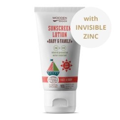 Mleczko do opalania do ciała w tubce Baby & Family SPF 50 Wooden Spoon 150ml