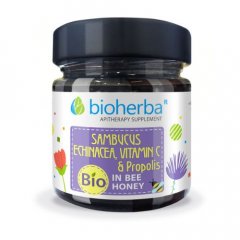 Včelí med - bez+echinacea+vitamín C+propolis Bioherba 280g