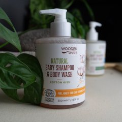 Detský sprchový gél a šampón na vlasy 2v1 Cotton Kiss Wooden Spoon 300ml