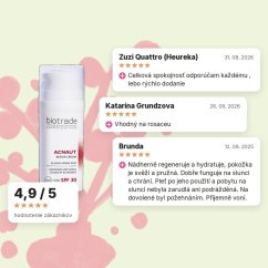 Regeneračný krém pre pleť so sklonom k nedokonalostiam s SPF 30 Acnaut Biotrade 30ml, hodnotenia zákazníkov Regeneračný krém pre pleť so sklonom k nedokonalostiam s SPF 30 Acnaut Biotrade 30ml, hodnotenia zákazníkov