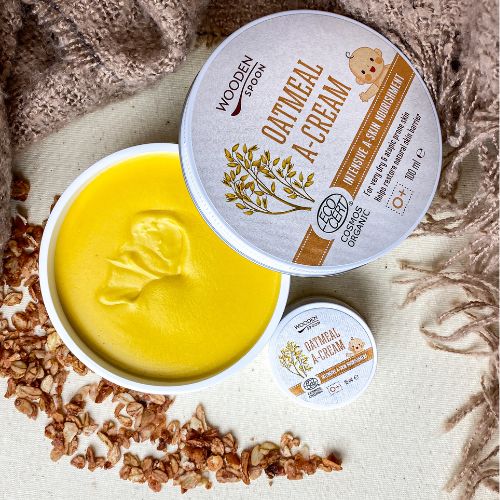 Masło nawilżające z płatkami owsianymi na atopowe zapalenie skóry Wooden Spoon 100ml