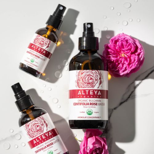 Ružová voda Bio z ruže stolistej (Rosa Centifolia) Alteya Organics 240 ml sklo
