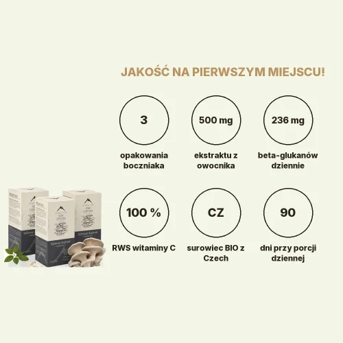 Odporność dla dzieci na całą jesień - Boczniak ostrygowaty z witaminą C 180cps Hrotlife