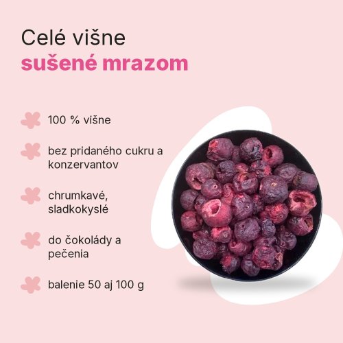 Višne celé lyofilizované Emerosa, výhody