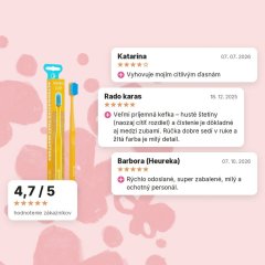 Zubná kefka z recyklovateľného bioplastu PLA žltá 6580 štetín NORDICS, hodnotenia zákazníkov