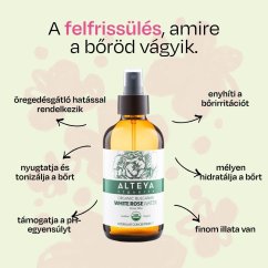 Rózsavíz fehér rózsából Alteya Organics üvegben 240 ml