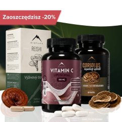 Nadmiernie aktywny układ odpornościowy: Reishi 60 kapsułek, Coriolus 90 kapsułek, witamina C 60 kapsułek Hrotlife