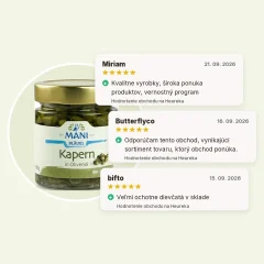Bio kapary v extra panenskom olivovom oleji MANI 180g, hodnotenia obchodu Bio kapary v extra panenskom olivovom oleji MANI 180g, hodnotenia obchodu