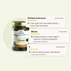 Organic Kalamata and green olives al naturale pitted MANI 175g