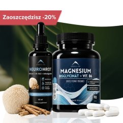 Wsparcie Neuro - Nalewka Neurohrot 60ml i Bisglicynian Magnezu 90szt Hrotlife
