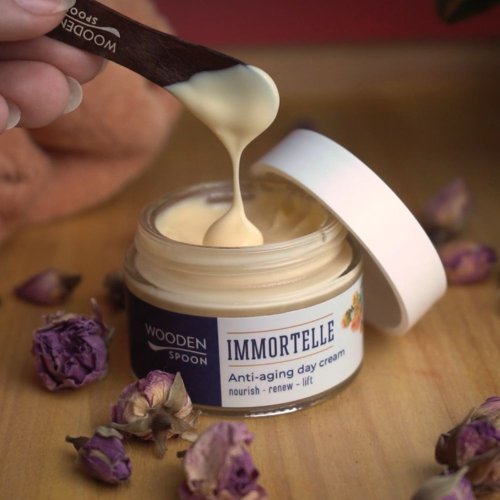 Přírodní slaměnkový denní krém proti stárnutí Wooden Spoon 50ml