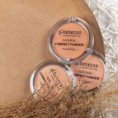 Kompaktowy puder matujący - piaskowy Benecos 9g Kompaktowy puder matujący - piaskowy Benecos 9g