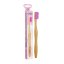 Bambusowa szczoteczka do zębów z różowym włosiem dla dorosłych NORDICS
