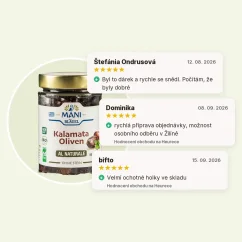 Olivy Kalamata al naturale bez pecky organické MANI 175g