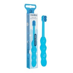 Szczoteczka do zębów dla dzieci Super Miękka premium 0-2 lata,  włosie 4080 niebieska Nordics Oral Care