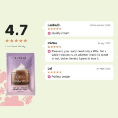 Moisturizing skin cream Luminous Rose Alteya Organics 2ml sample, customer ratings