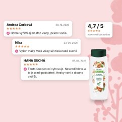 Šampón na mastné korienky a suché konce vlasov Mandľa a kokosové mlieko Aroma 400 ml, hodnotenia zákazníkov Šampón na mastné korienky a suché konce vlasov Mandľa a kokosové mlieko Aroma 400 ml, hodnotenia zákazníkov