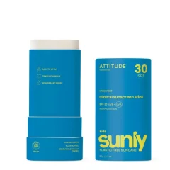 Detská 100% minerálna ochranná tyčinka na celé telo ATTITUDE (SPF 30) bez vône 60g